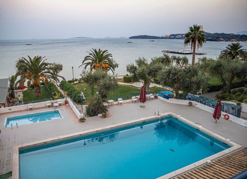 Resort pool by the sea
